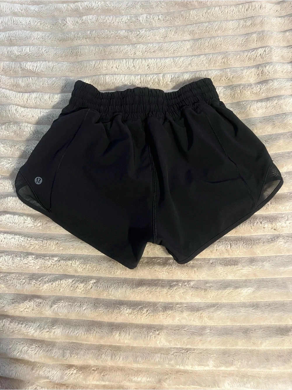 lululemon athletica Black Women's Running Shorts with Mesh Insets